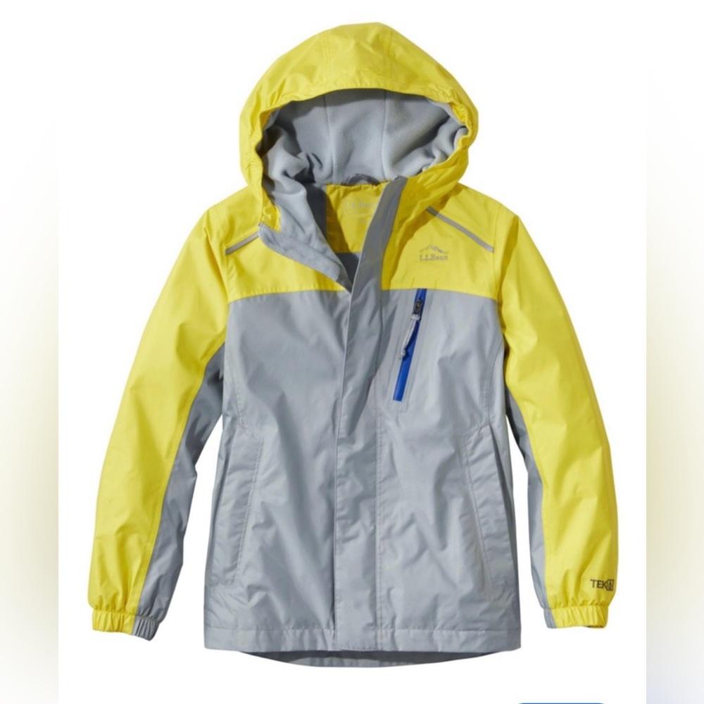 LL Bean Model Rain Jacket Color Block Kids Size 14-16